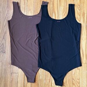 Lot of 2 Commando Butter Tank Bodysuits Seal Brown Black Small